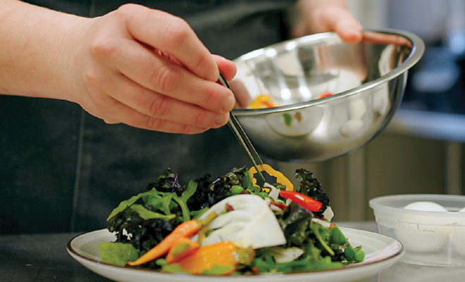 chef preparing salad