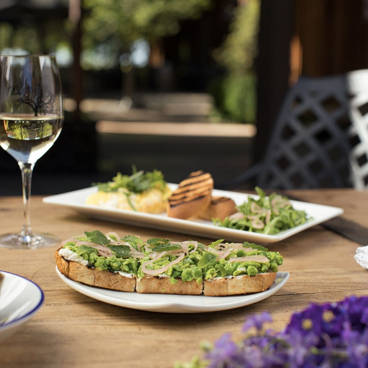 Seasonal brunch on the patio at Oak Farm Vineyards in Lodi