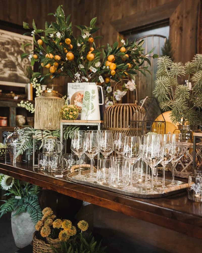 Barware and glassware for pouring our estate wines
