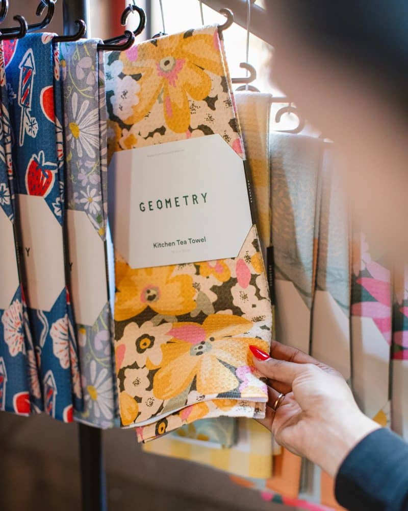 Colorful tea towels by Geometry